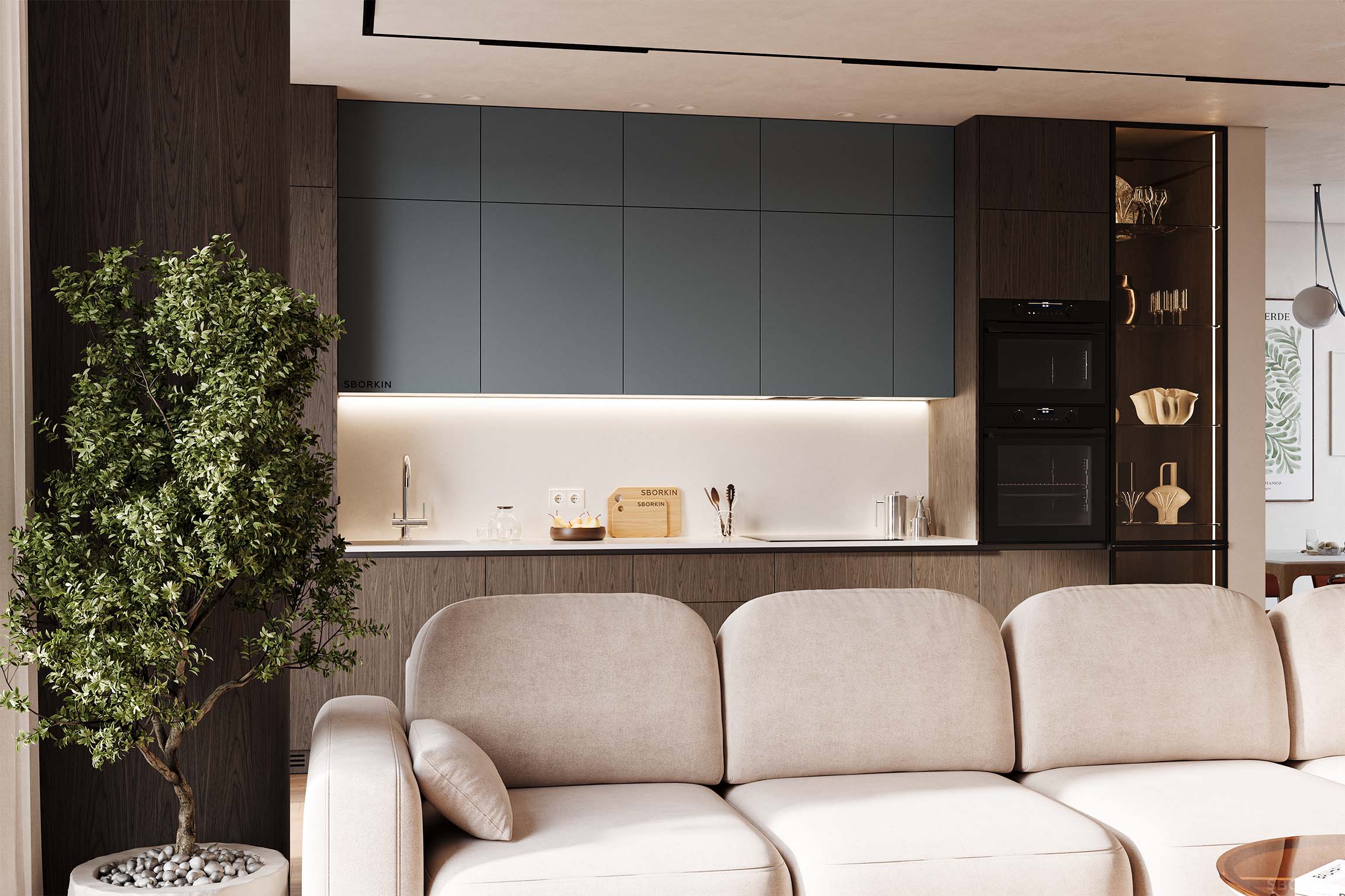 Кухня К0255 Кадетский Серый