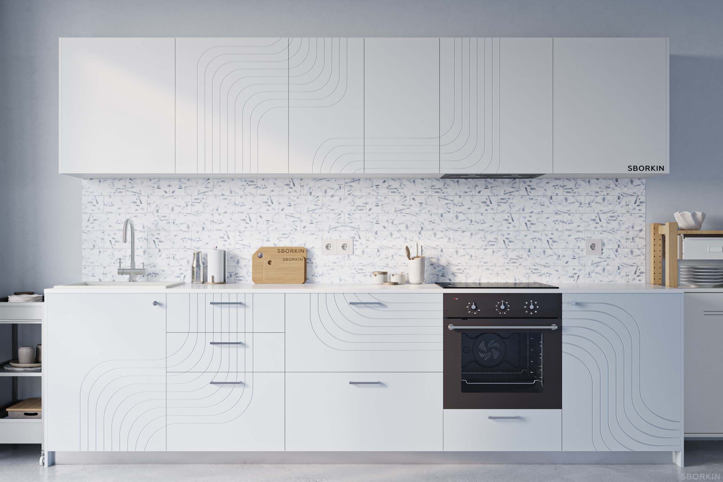 Кухня К0021 Голубой Полярный Холод