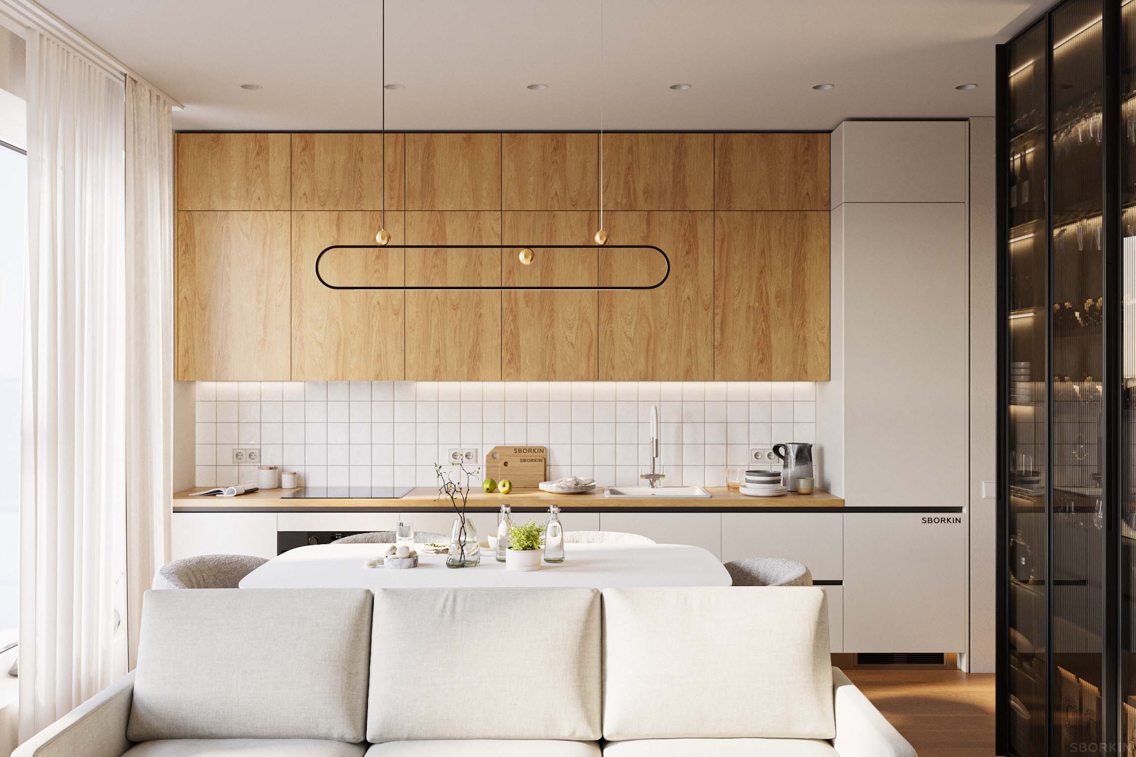 Кухня К0195 Гикори Натуральный