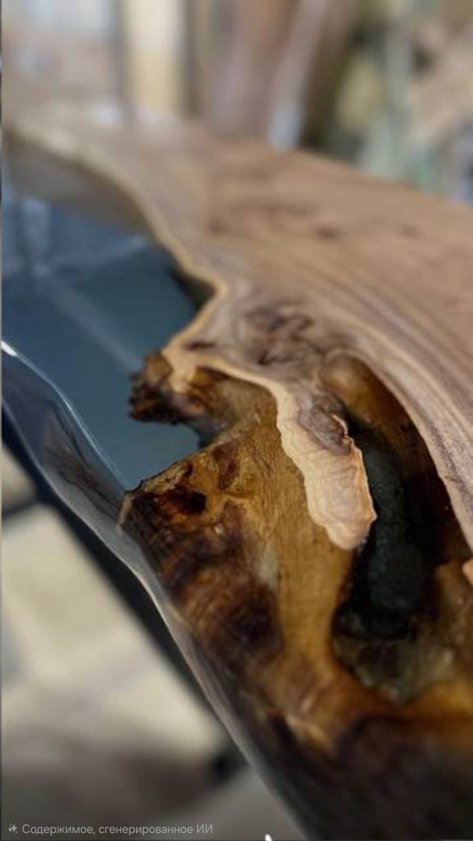 Барная стойка из карагача на подстолье лофт 5