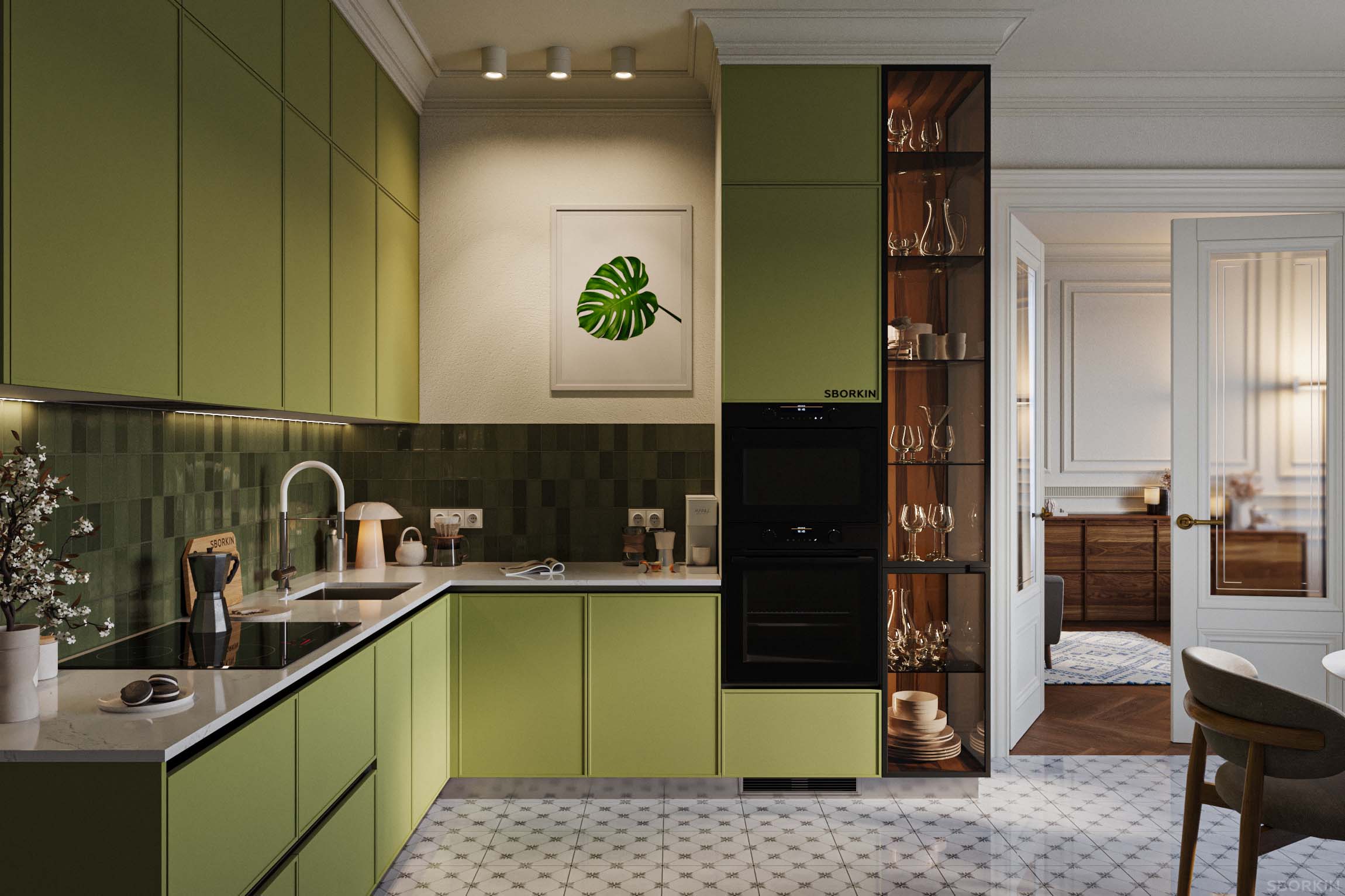 Кухня К0141 Зеленый Васаби