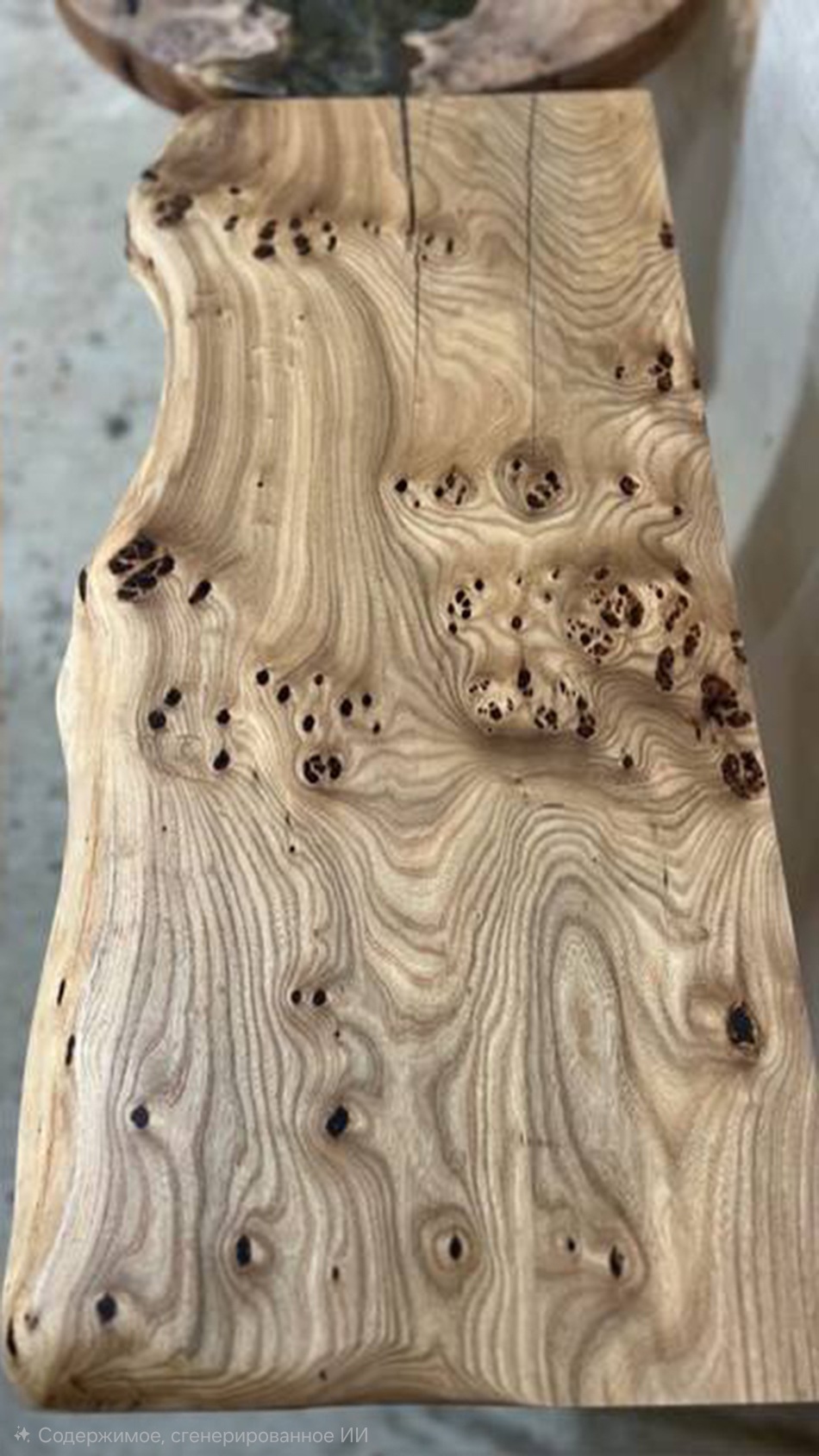 Тумба из азиатского карагача с ящиком и зеркалом 14