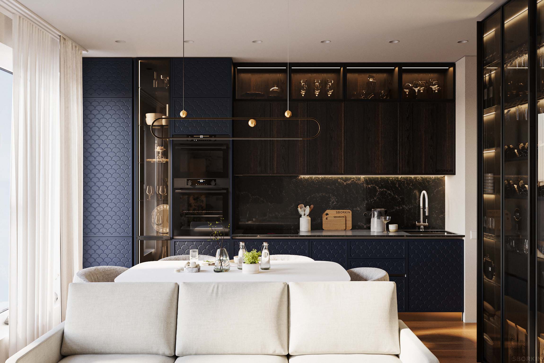 Кухня К0174 Стальной синий