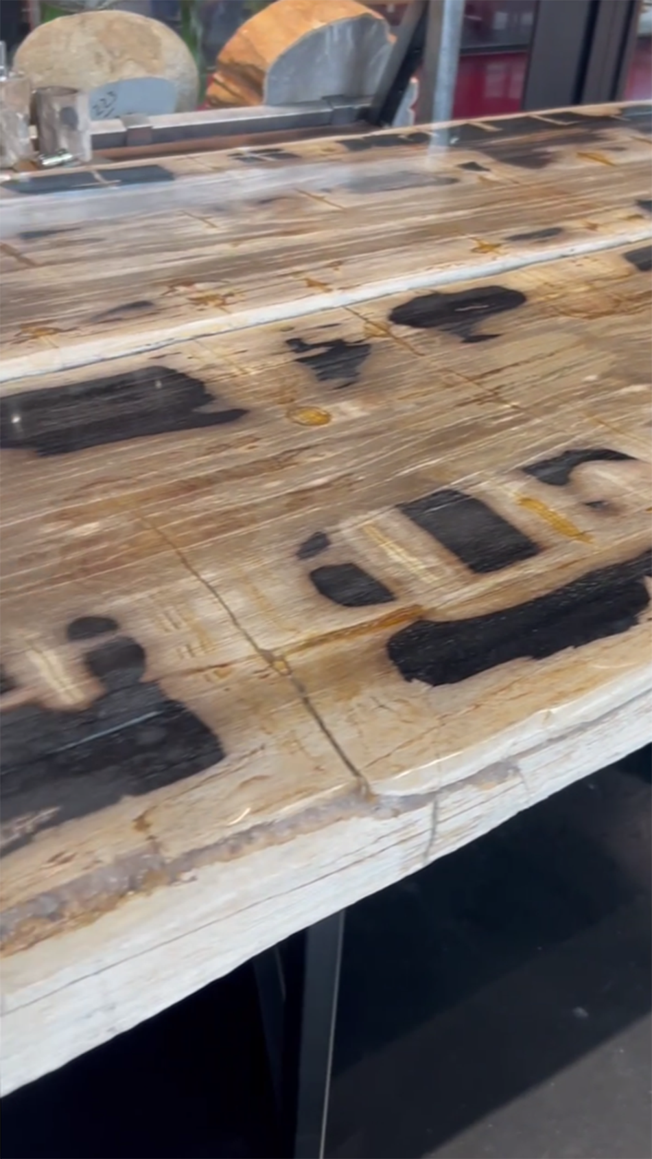 Стол из окаменелого дерева 3