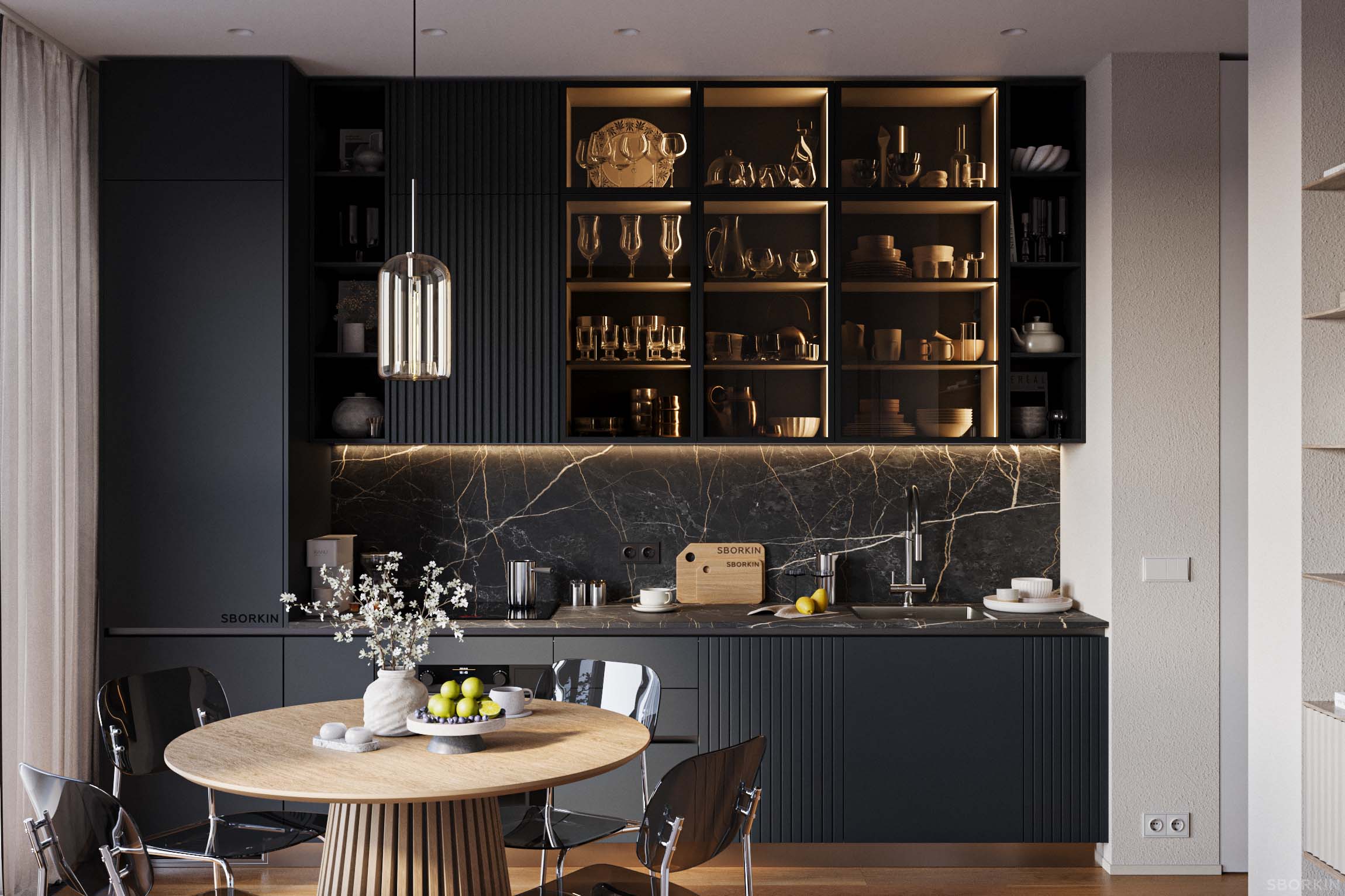 Кухня К0238 Антрацитово-серый