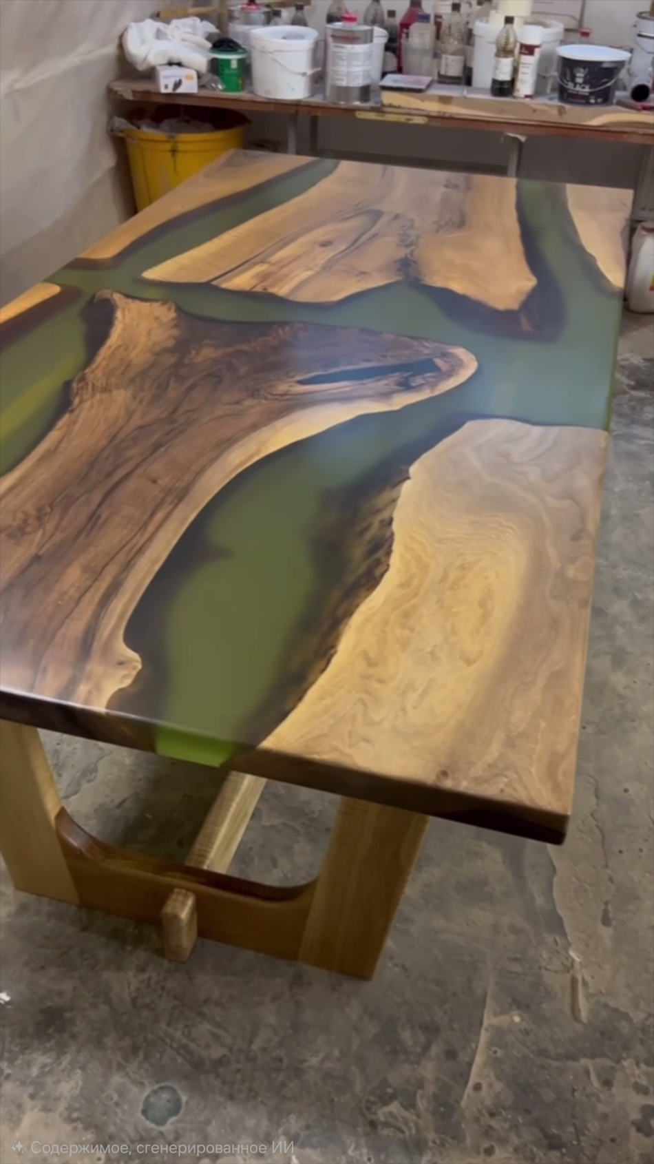 Стол из грецкого ореха со смолой 3