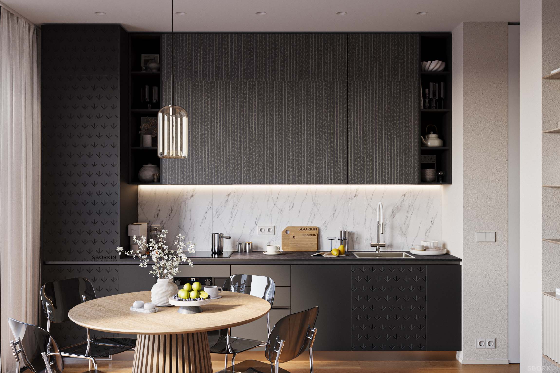 Кухня К0233 Чёрный Оникс