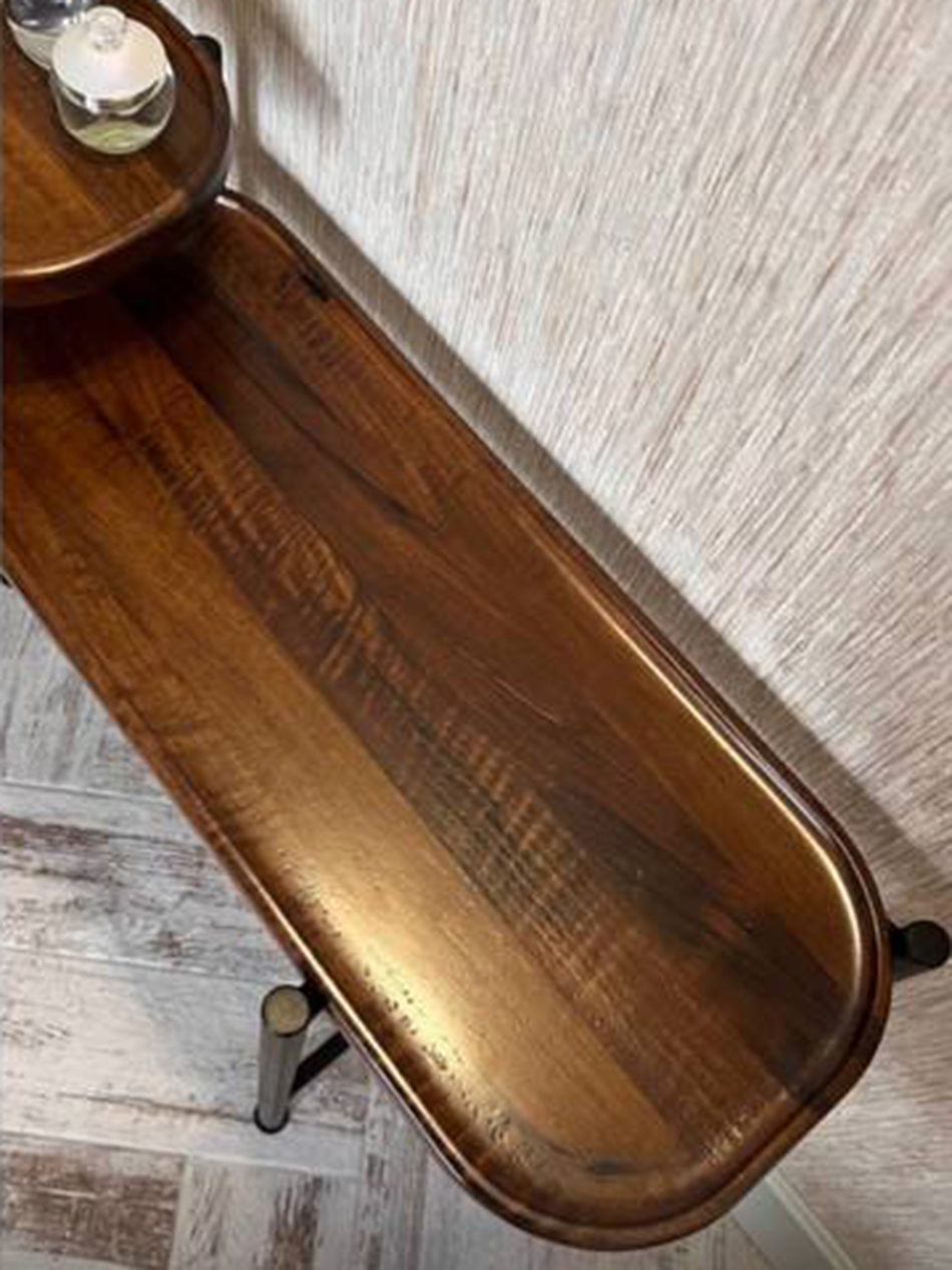 Набор полок из грецкого ореха на металлическом креплении 4