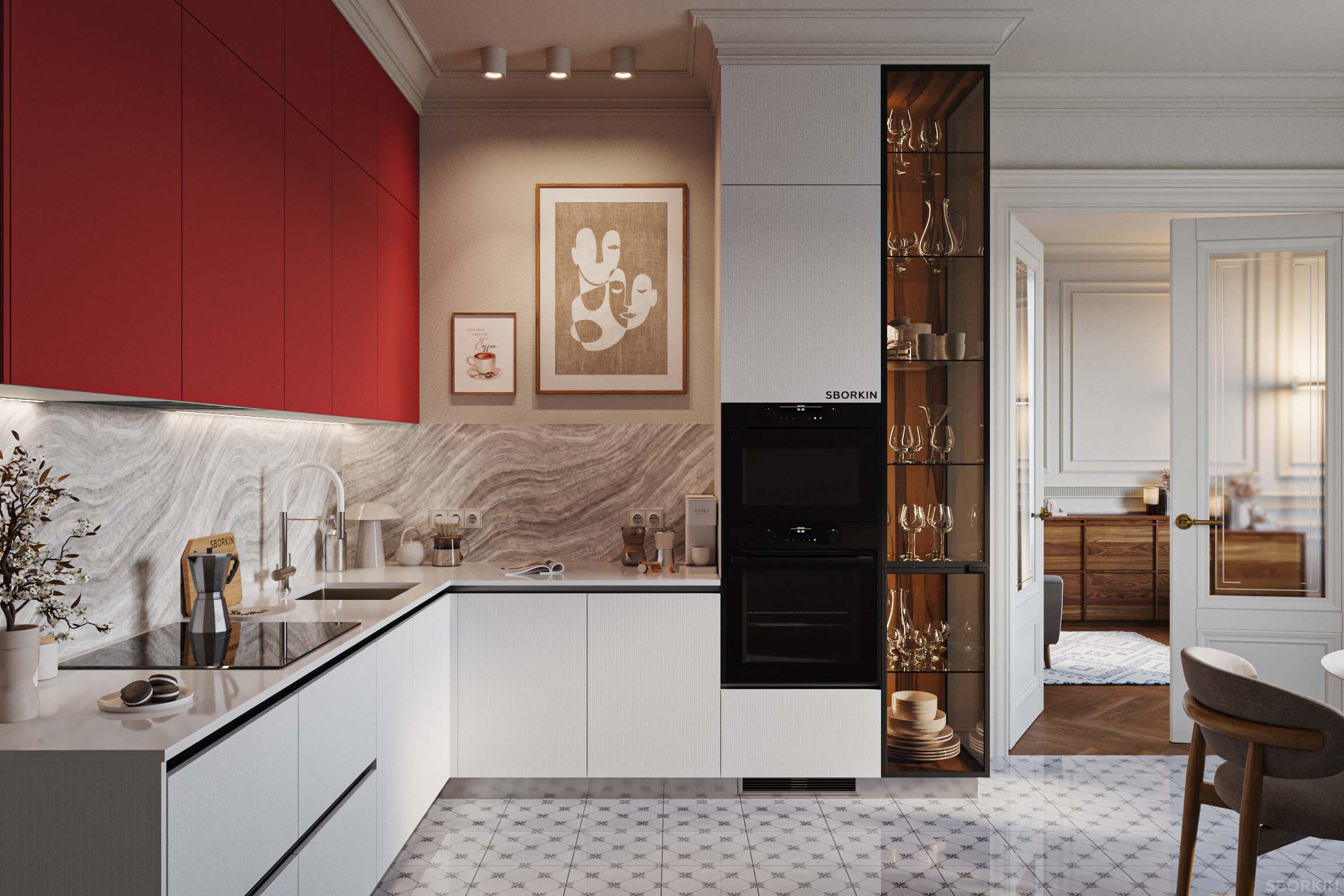 Кухня К0128 Бургундский Бархат