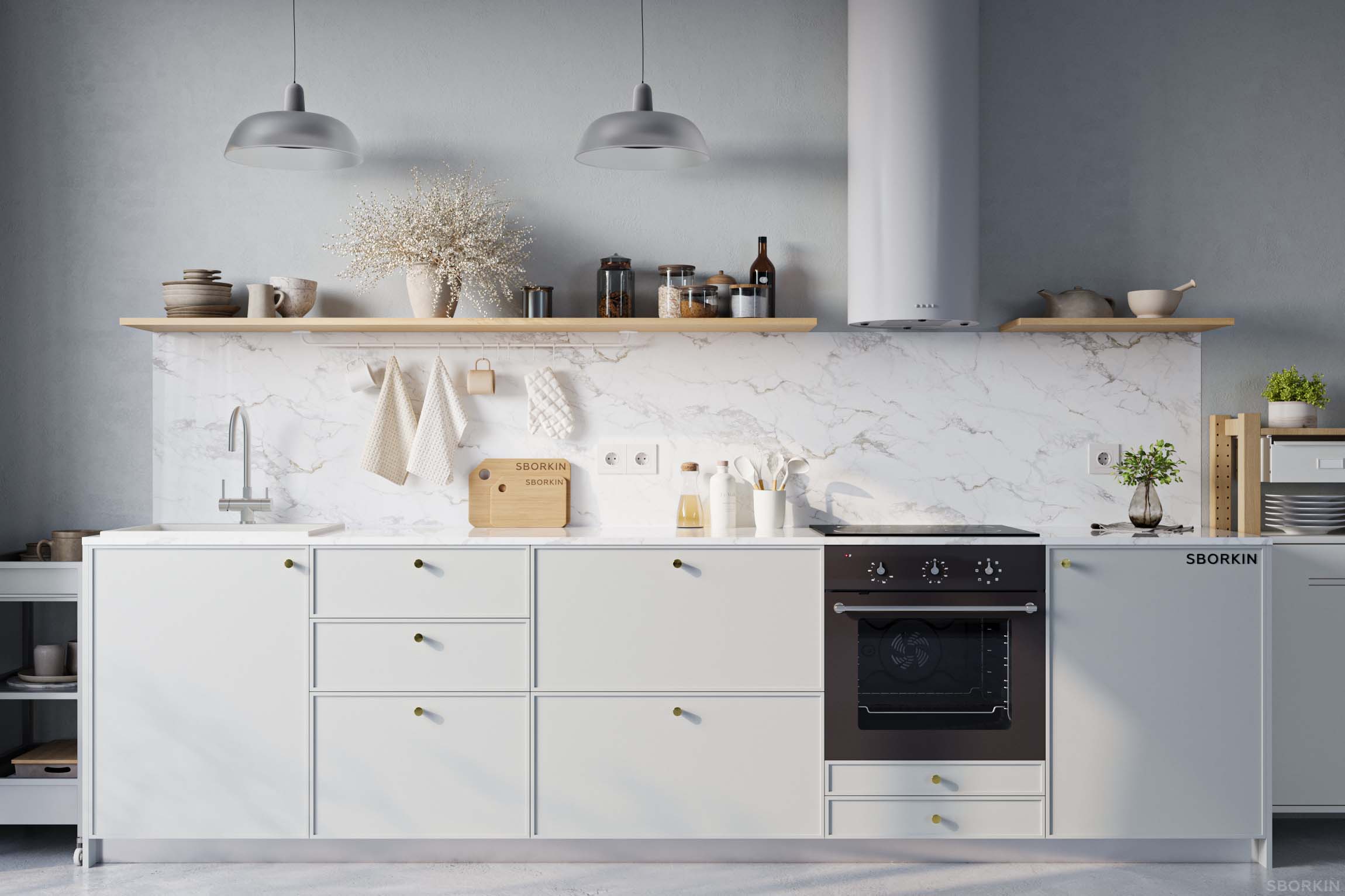 Кухня К0011 Светлый Серый Туман