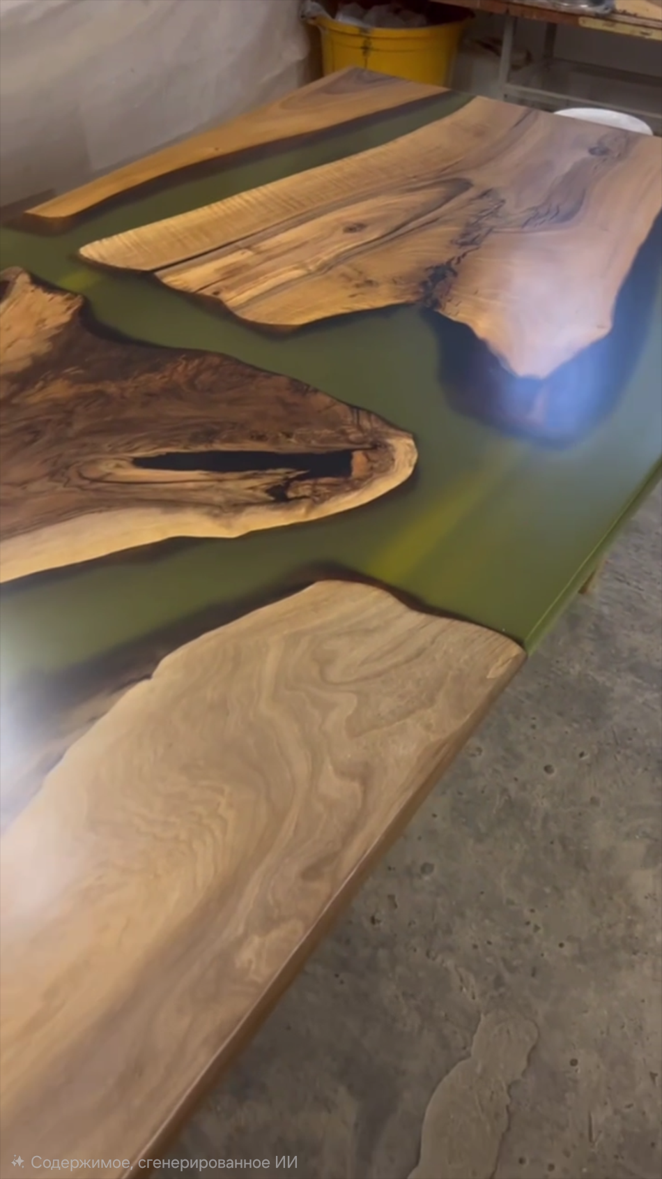 Стол из грецкого ореха со смолой