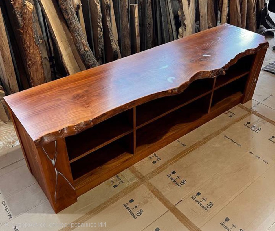 Тумба из карагача с живым краем 3