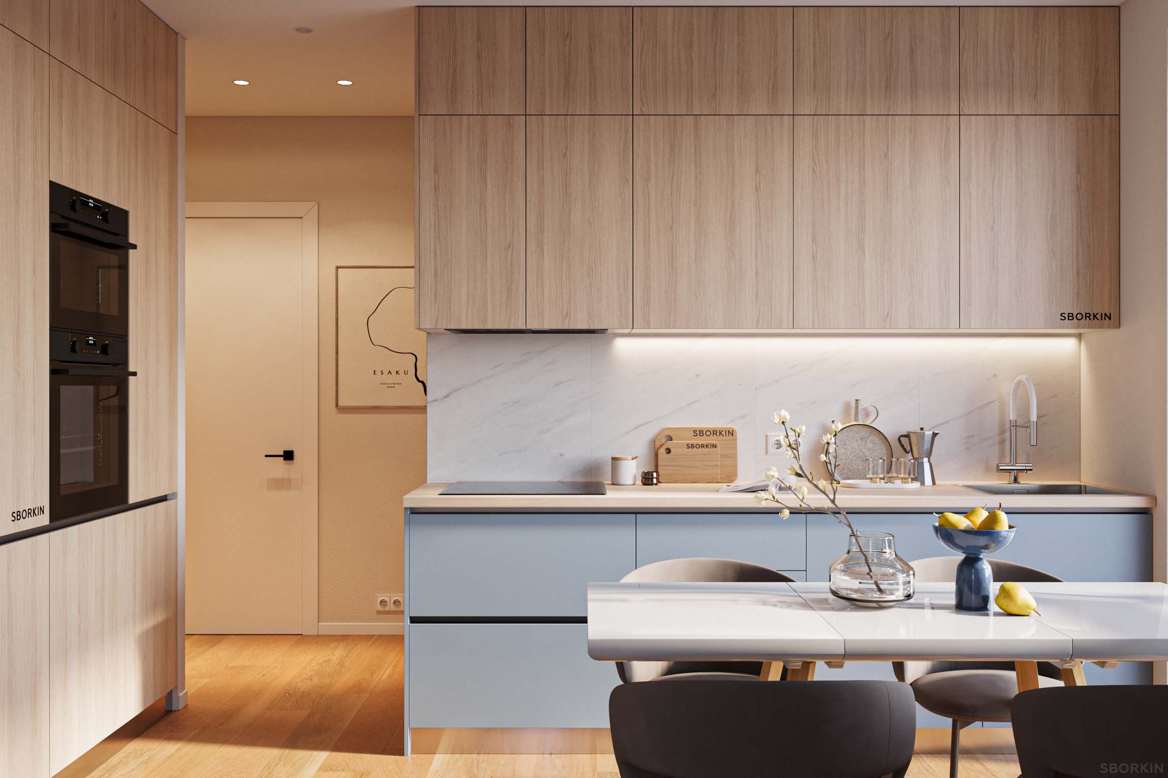 Кухня К0207 Дуб Виченца Светлый