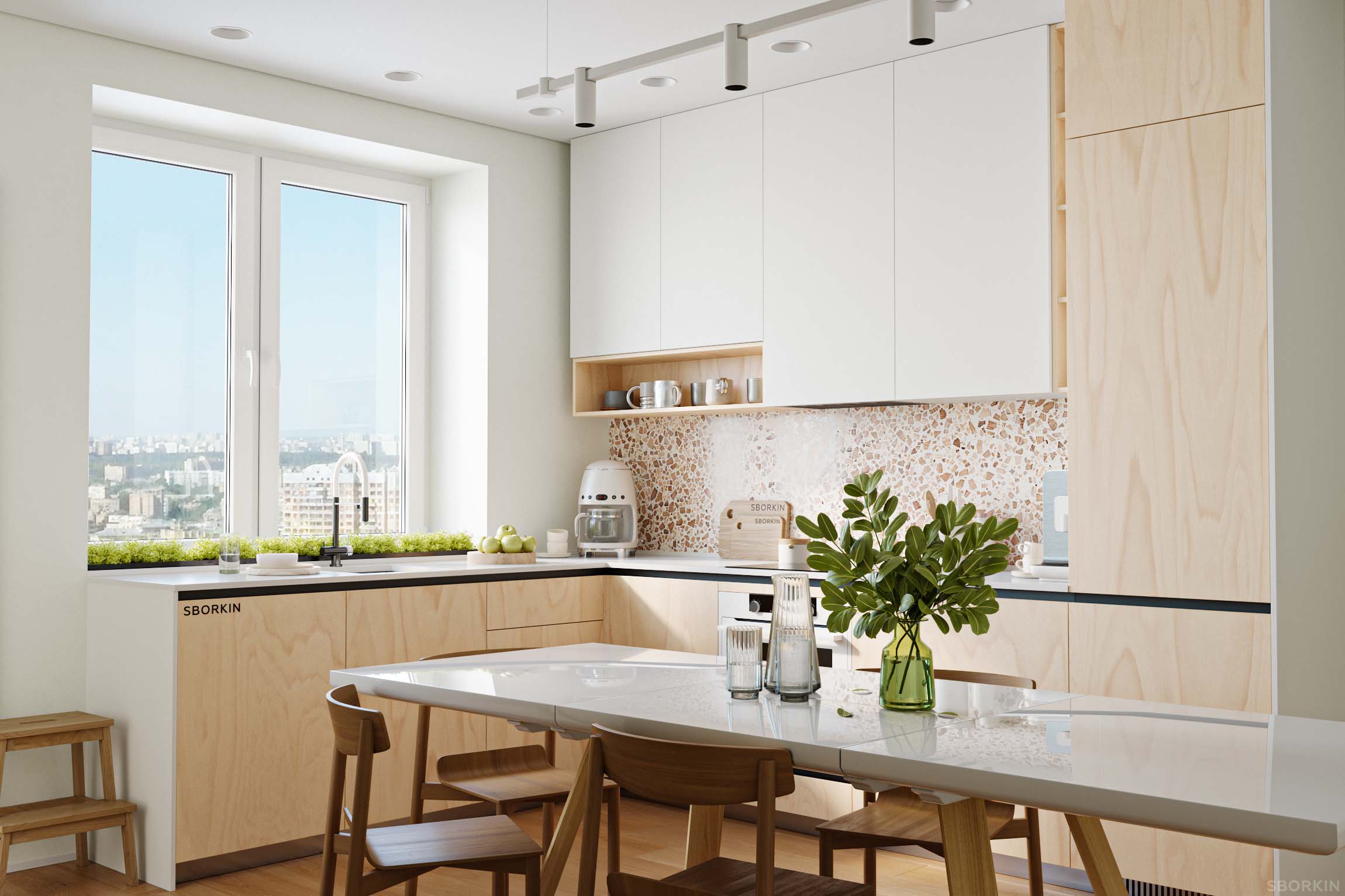 Кухня К0043 Белый Оазис