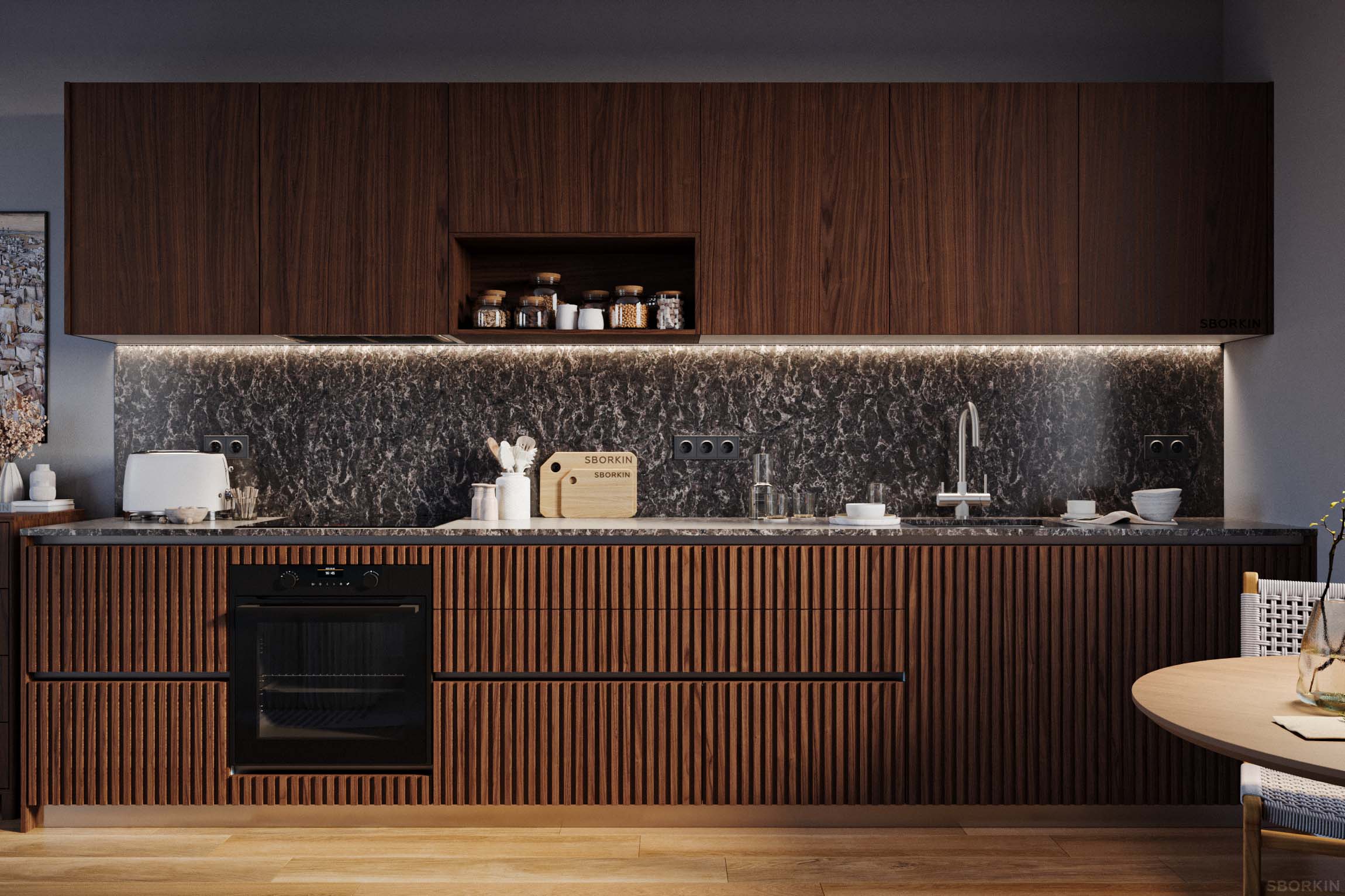 Кухня К0093 Орех Американский