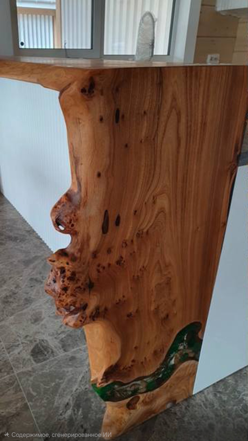 Барный стол с живыми краями со смолой 4