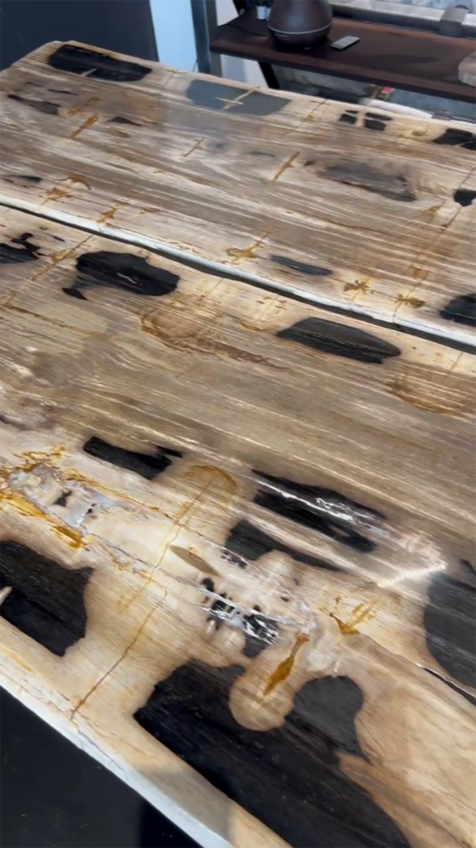 Стол из окаменелого дерева