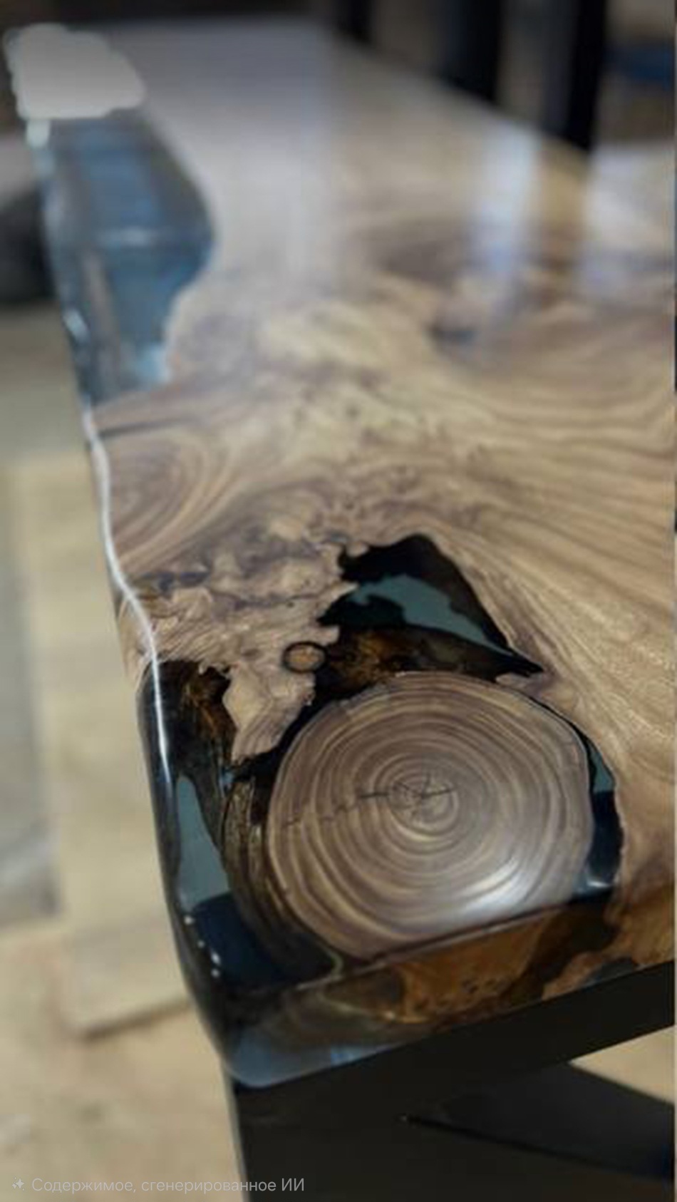 Барная стойка из карагача на подстолье лофт 4