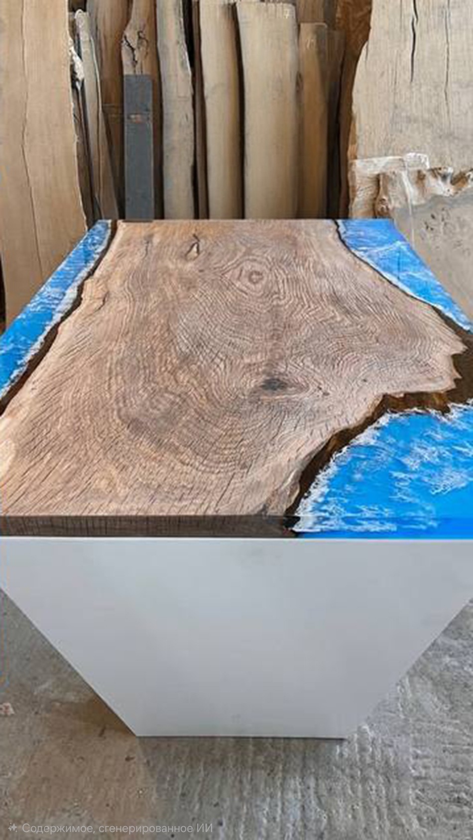 Стол «Стэлс» из дуба с эффектом морской волны 2