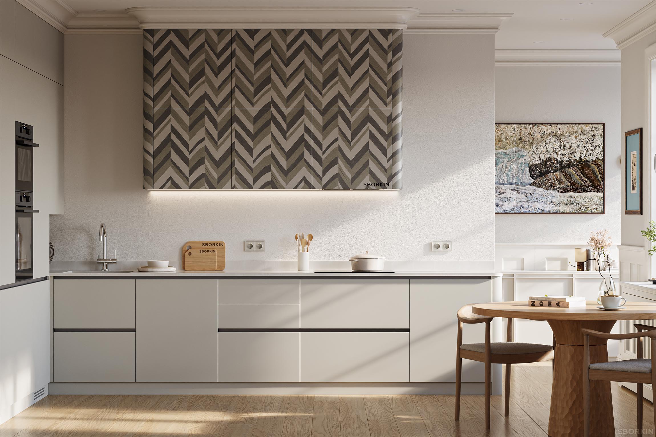 Кухня К0259 Серый Шёлк