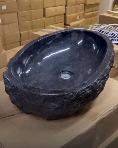 Раковина из черного балийского мрамора