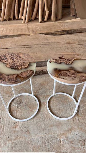Журнальные столы из капового карагача